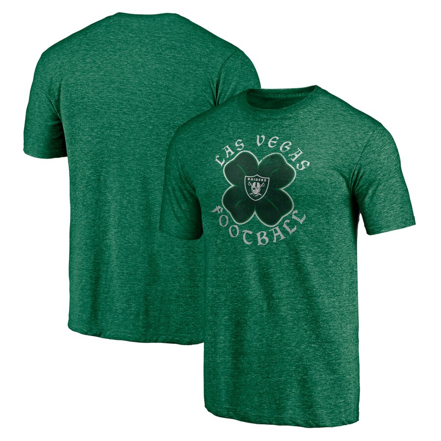 Men's Las Vegas Raiders Kelly Green St. Patrick's Day Celtic Tri-Blend T-Shirt